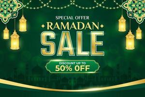 Ramadan uitverkoop, Islamitisch ornament sjabloon voor achtergrond, banier, poster, Hoes ontwerp, envelop, sociaal media voer. Ramadan kareem en eid mubarak 2023 groet concept vector