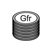 republiek van Guinea valuta symbool, guinees franc icoon, gnf teken. vector illustratie