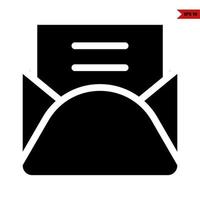 papier document in mail glyph icoon vector