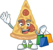 tekenfilm karakter van plak van pizza vector