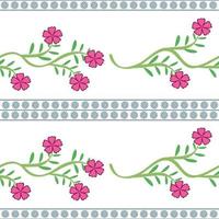 horizontale roze bloemen vector patroon