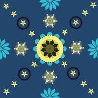 abstracte bloemen en sterren vector naadloze achtergrondpatroon