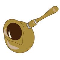 koffie set. een kop en een koffie pot met suiker en een lepel Aan een schotel. koffie winkel illustratie banier poster bedrijf kaart. vector