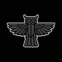 vliegend vogel vrijheid gehoornd uil modern meetkundig kleurrijk abstract logo ontwerp vector
