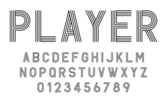 set alfabetten lettertype letters en cijfers modern abstract ontwerp met lijnen vectorillustratie vector