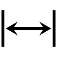 dubbel pijl lijn icoon, gelijkwaardig breedte vector, breedte afstand meting vector