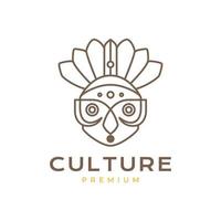 masker stam cultuur traditioneel landelijk landinwaarts etnisch mascotte tekenfilm lijn kunst logo ontwerp vector