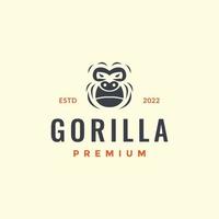 gezicht beest dier Woud dieren in het wild gorilla laten schrikken hipster logo ontwerp vector