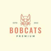 gezicht huisdieren bobcat kat katje lijn kunst hipster logo ontwerp vector