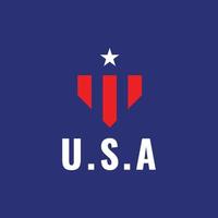 Verenigde Staten van Amerika rood en ster insigne insigne schild modern minimaal logo ontwerp vector