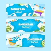 songkran festiviteit banner collectie vector