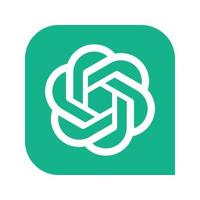 chatgpt logo - babbelen gpt app icoon Aan groen achtergrond vector