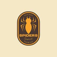 dier insect spin grond gemakkelijk vorm wijnoogst retro insigne logo ontwerp vector