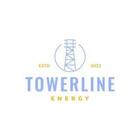 staal toren energie meetkundig cirkel lijn gemakkelijk logo ontwerp vector