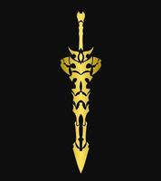 illustratie vector grafisch van tribal kunst zwaard gouden kleur