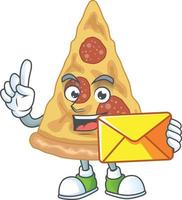 tekenfilm karakter van plak van pizza vector