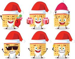 de kerstman claus emoticons met kalender tekenfilm karakter vector