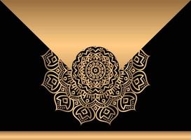 luxe gouden achtergrond met etnisch mandala ornament. vector illustratie