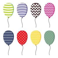 bundel van ballonnen voor verjaardagen en partijen. kleurrijk ballonnen Aan een wit achtergrond. vlak icoon