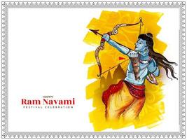 traditioneel gelukkig RAM navami festival viering groet kaart vector