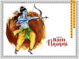 traditioneel gelukkig RAM navami festival viering groet kaart vector