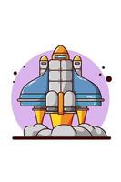 Space shuttle illustratie hand tekenen vector