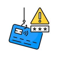 phishing Log in en wachtwoord van credit kaart icoon vector