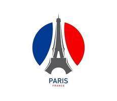 Parijs eiffel toren Aan Frankrijk vlag, Frans reizen vector