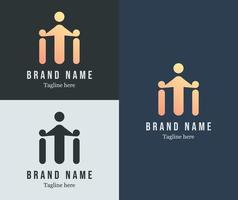 familie concept. brief 'i' logo. modern logo voor bedrijf, merk, bedrijf identiteit. vector eps 10