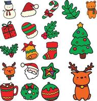 illustraties van schattig Kerstmis pictogrammen vector