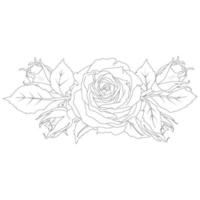 samenstelling van rozen illustratie in lijn kunst stijl vector