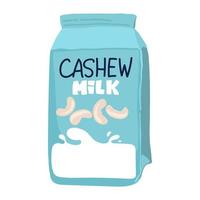 vector illustratie van een cachou melk fles. groente melk van noten. lactose vrij melk. veganistisch melk. cachou.