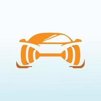 auto kruis fit Sportschool uitrusting logo vector ontwerp