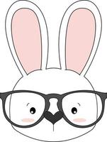 vector de Lindo conejito con lentes, illustratie infantiel, personaje schattig. konijn tekenfilm.