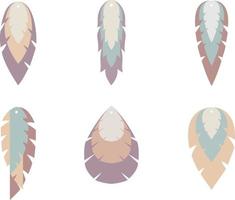 verzameling van handgemaakt oorbellen in etnisch stijl. kleur vector illustratie. boho stijl ontwerp.