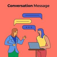 mensen die een gesprek voeren met chatbox-bubbels vector
