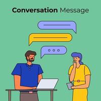 mensen die een gesprek voeren met chatbox-bubbels vector