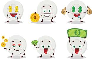 bord boos uitdrukking tekenfilm karakter met schattig emoticon brengen geld vector