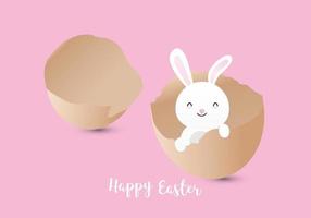 gelukkig Pasen. schattig konijn in Pasen eieren. vector