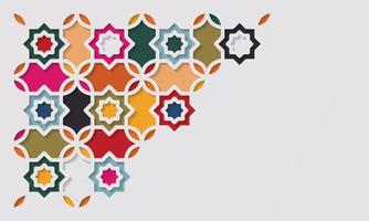 kleur decoratief gevormde steen Verlichting in Arabisch bouwkundig stijl van Islamitisch moskee, groet kaart voor Ramadan kareem. - vector. vector