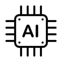 kunstmatige intelligentie ai processor chip vector pictogram symbool voor grafisch ontwerp, logo, website, sociale media, mobiele app, ui illustratie