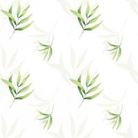 groen bladeren Aan een wit achtergrond. bamboe bladeren. waterverf botanisch naadloos patroon. voor textiel, verpakking, behang, ansichtkaarten. vector