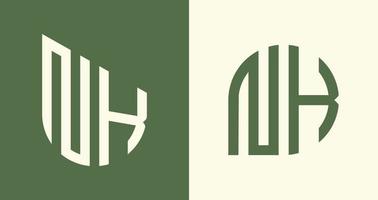 creatief gemakkelijk eerste brieven nk logo ontwerpen bundel. vector