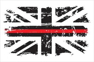 Brits dun rood lijn vlag ontwerp vector