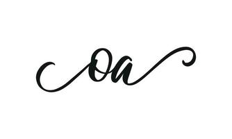 handschrift handtekening stijl brief Aan O n logo ontwerp in wit achtergrond. pro vector. vector