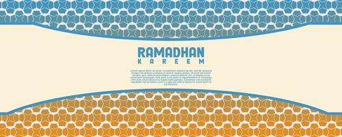 mooi Ramadan banier vector ontwerp Islamitisch ornament in Arabisch stijl met mooi decoratie en mubarak Islamitisch moslim vastend seizoen