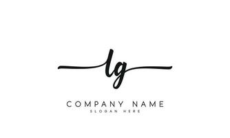 handschrift handtekening stijl brief lg logo ontwerp in wit achtergrond. pro vector. vector