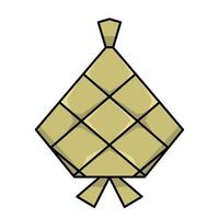 ketupat icoon met modern vlak stijl, ketupat ontwerp, Ramadan en eid voedsel vector