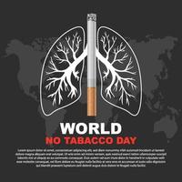 Nee roken Nee tabak dag verboden verboden hou op symbool wereld kaart sociaal media sjabloon ontwerp vector
