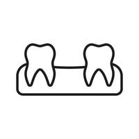 menselijk missend tanden lineair pictogram. tand verliezen lijn icoon. verloren baby tanden. stomatologie probleem. tandheelkunde schets symbool. tandheelkundig behandeling teken. bewerkbare hartinfarct. geïsoleerd vector illustratie.